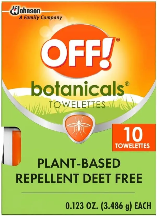 OFF! Botanicals Plant-Based Towelettes 10 Count (Pack of 2)