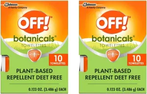 OFF! Botanicals Plant-Based Towelettes 10 Count (Pack of 2)
