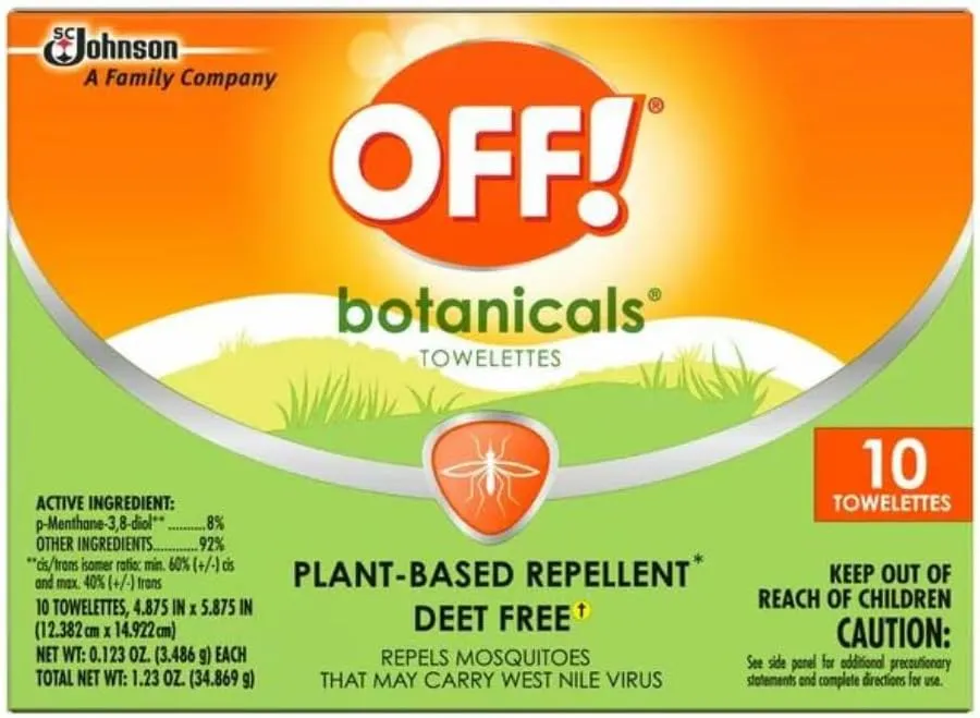 OFF! Botanicals Plant-Based Towelettes 10 Count (Pack of 2)