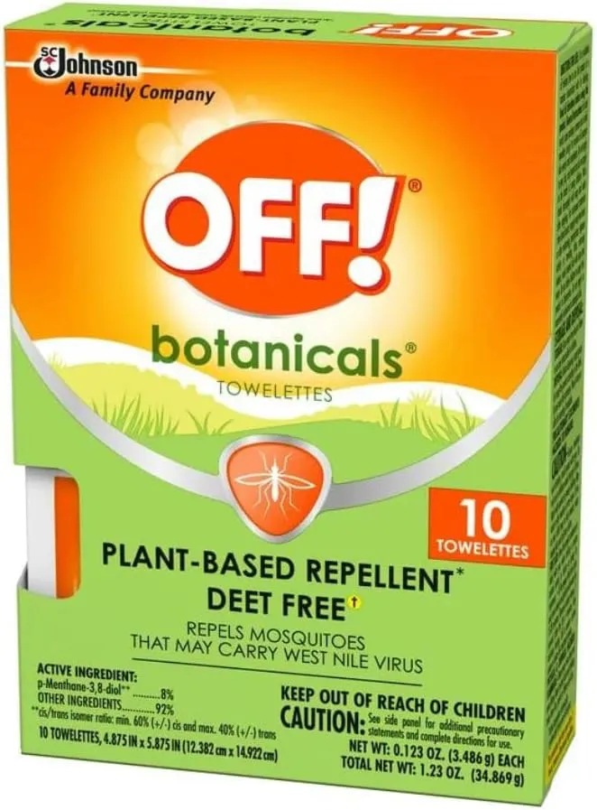 OFF! Botanicals Plant-Based Towelettes 10 Count (Pack of 2)