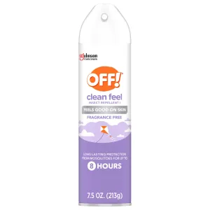 OFF! Clean Feel Insect Repellent 1, Aerosol Mosquito & Bug Spray with Picaridin, 7.5 oz