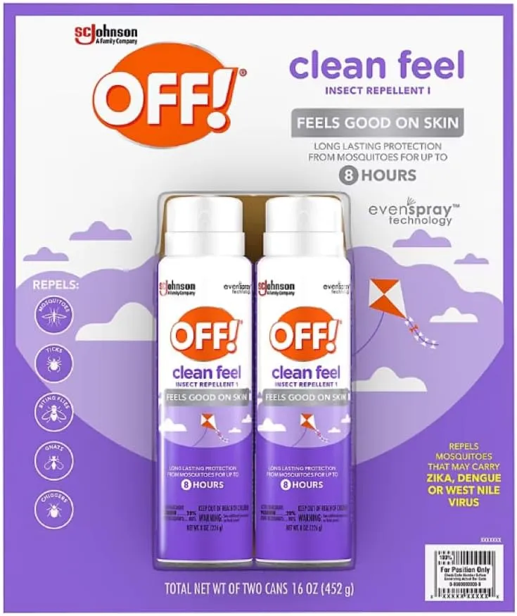 OFF Clean Feel Insect Repellent Bonus Size 2 9 OZ CANS