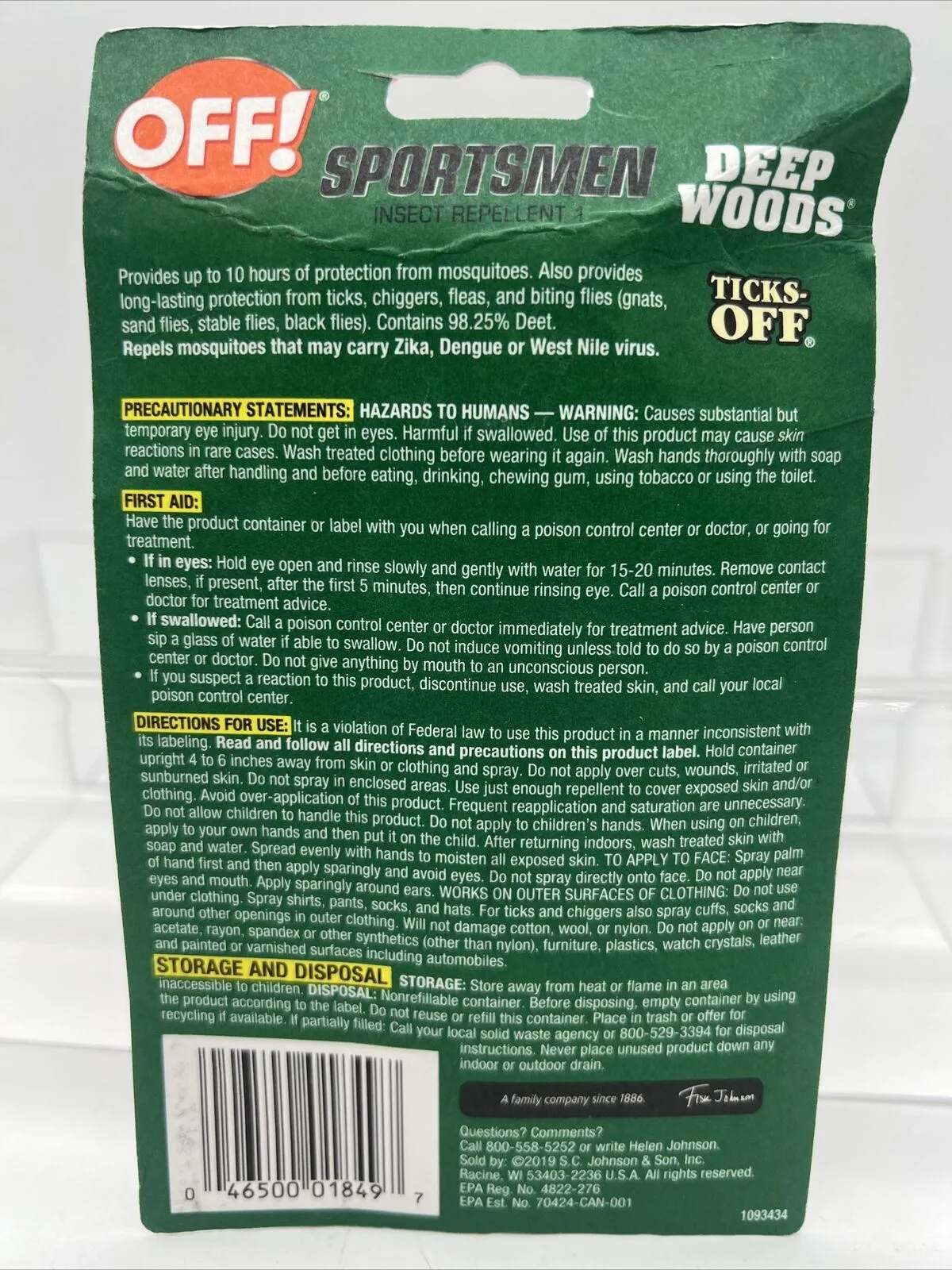 OFF Deep Woods Sportsmen Insect Repellent 10Hrs Max Strength Pump Spray