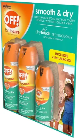 OFF! Family Care Insect Repellent, Smooth & Dry Travel Aerosol Sprays, 6 oz.   2.5 oz.