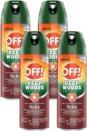 OFF! Sportsmen Tick Spray Aerosol 6 Ounce (Pack of 4)