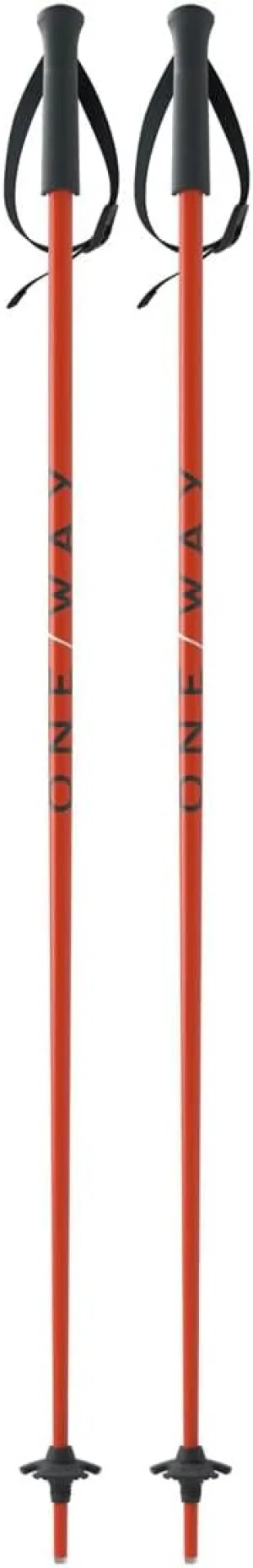 ONE Way Junior High Ski Poles - Durable Lightweight Aluminum Easy-to-Use Outdoor Winter Sports Downhill Alpine Ski Poles with Ergonomic Grip & Adjustable Strap