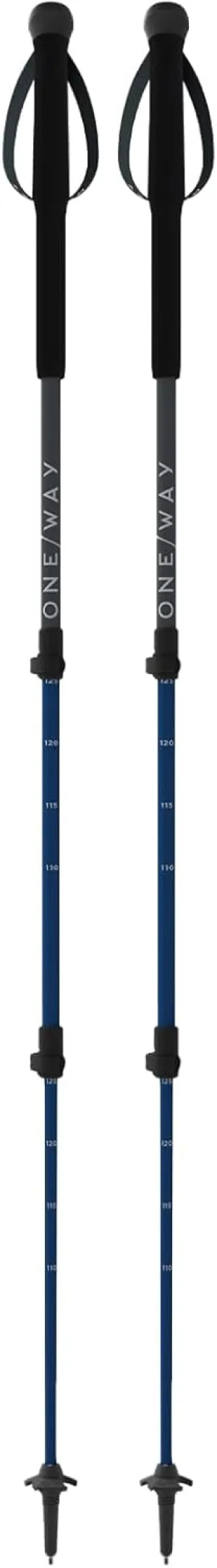 ONE WAY MT AL 1 Outdoor Durable Versatile Telescopic Adjustable Length 110-145 Cm Aluminum Trekking Poles with Carbide Tip & Replaceable Basket - Pair