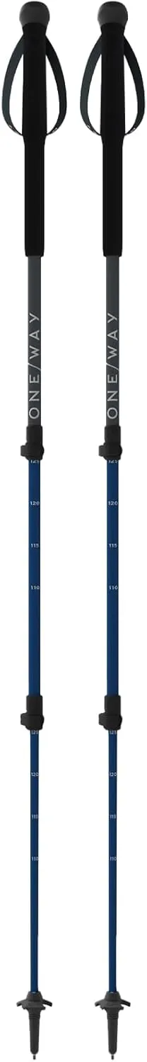 ONE WAY MT AL 1 Outdoor Durable Versatile Telescopic Adjustable Length 110-145 Cm Aluminum Trekking Poles with Carbide Tip & Replaceable Basket - Pair