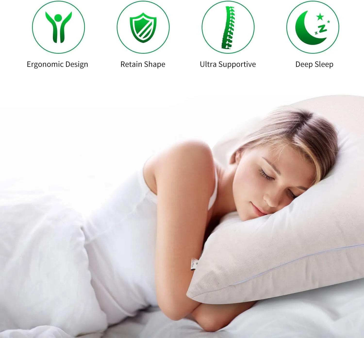 Organic Buckwheat Pillow for Sleeping, 100% Natural Premium buckwheat Hulls, Organic Cotton Cover for Cool Sleep, Neck Support for Back and Side Sleepers, Buckwheat Refill-Standard Size (20" x 26")