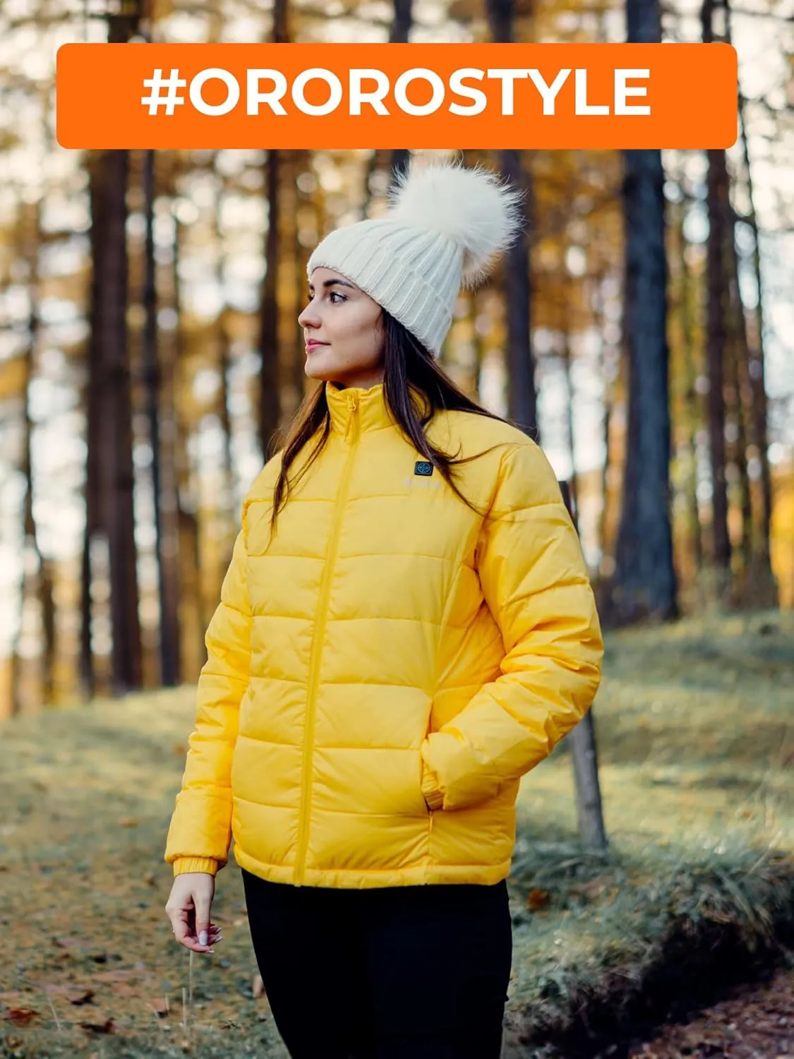 ORORO Women's Heated Puffer Jacket with 4 Heat Zones, Lightweight Heated Coat (Charger Not Included)