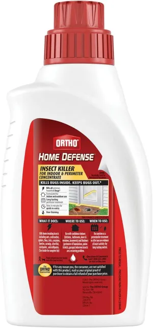 Ortho Home Defense Insect Killer for Indoor & Perimeter Concentrate: Makes 4 Gallons, Odor Free, Dries Fast, 32 fl. oz. (Pack of 2)