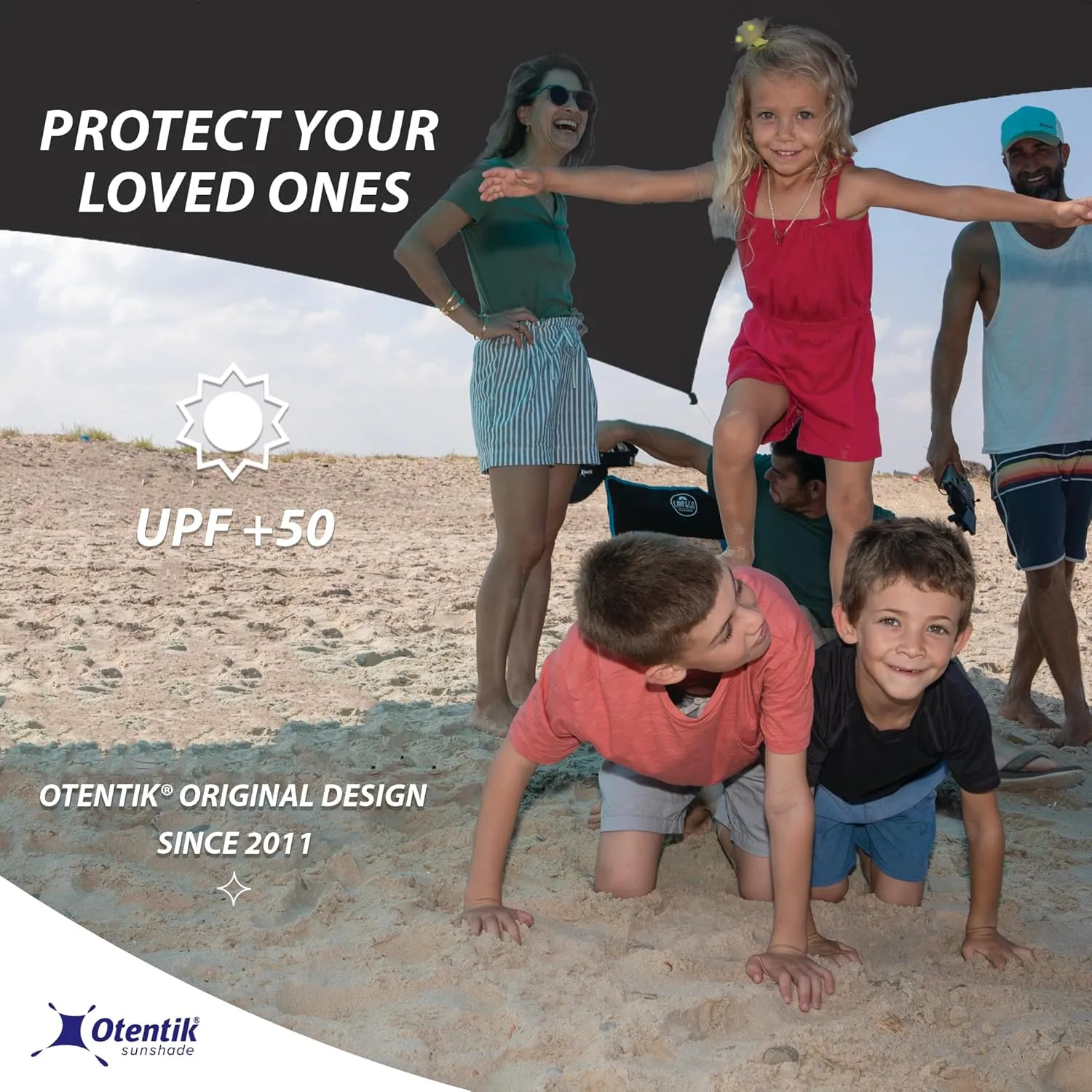 Otentik Beach Sunshade - with Sandbag Anchors - The Original Sunshade Since 2011