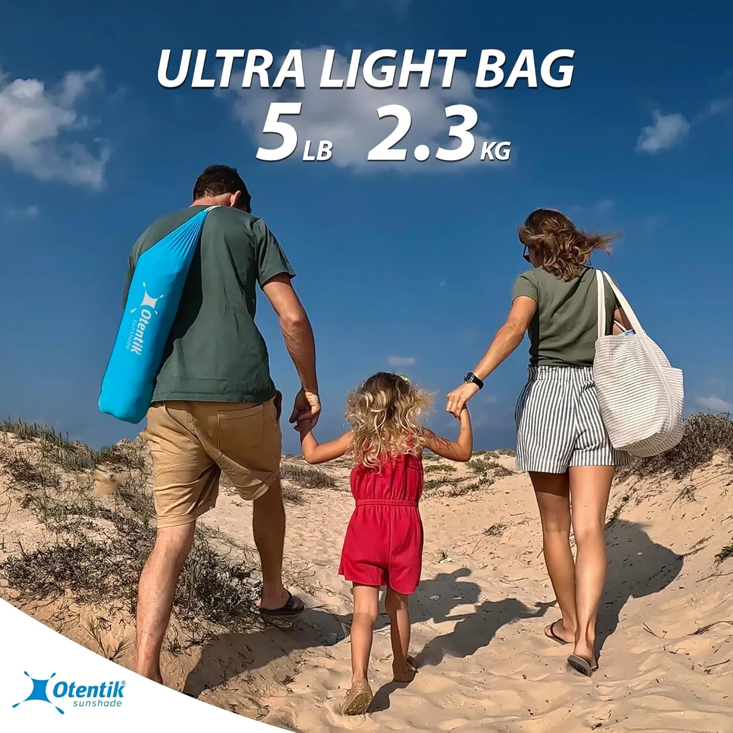 Otentik Beach Sunshade - with Sandbag Anchors - The Original Sunshade Since 2011