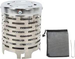 Outdoor Camping Heater, Stainless Steel Camping Stove Mini Heater, Outdoor Portable Gases Heater Cover, Tent Heating Cover for Hiking Traveling, Winter Fall