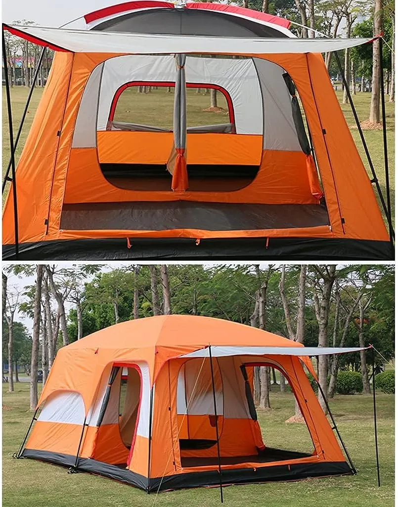 Outdoor Camping Tent 5-8 Person Large Family Tents for Camping Festival, Hiking Waterproof Tent with Living Room and Separate Rooms 4 Season Tents Big Family Shelter