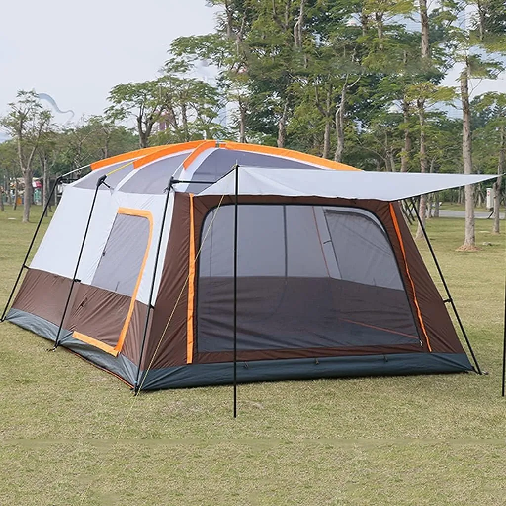 Outdoor Camping Tent 5-8 Person Large Family Tents for Camping Festival, Hiking Waterproof Tent with Living Room and Separate Rooms 4 Season Tents Big Family Shelter