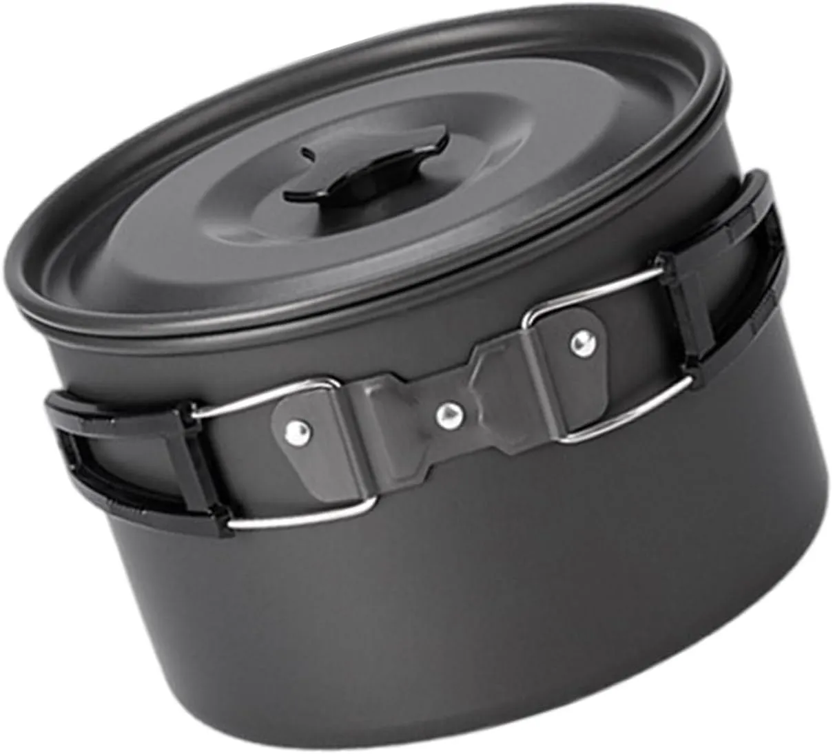 Outdoor Cooking Pots Portable Camping Pots with Lid and Folding Handle Aluminum Alloy Camping Cookware for Camping Picnics
