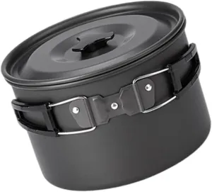 Outdoor Cooking Pots Portable Camping Pots with Lid and Folding Handle Aluminum Alloy Camping Cookware for Camping Picnics