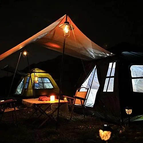 Outdoor Double Pop Up Tents for Camping, 4-Person Instant Blackout Tents for Family with Vestibule and Rainfly, 4 Season Lightweight Family Bell Tents, Easy to Assemble (Brown 240*