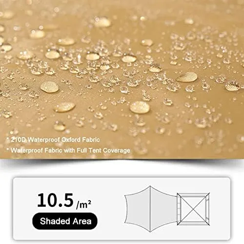 Outdoor Double Pop Up Tents for Camping, 4-Person Instant Blackout Tents for Family with Vestibule and Rainfly, 4 Season Lightweight Family Bell Tents, Easy to Assemble (Brown 240*