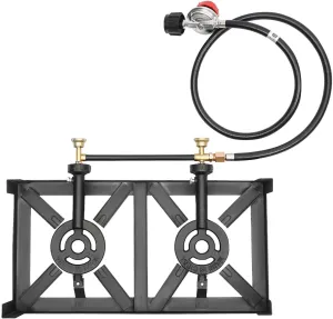 Outdoor Gas Stove Propane Stove, Portable Outdoor Camping Stove, 8000W Propane Gas Stove, Portable Stove, Outdoor Cookware Propane Stove for Outdoor Camping, Picnic, Hiking (Double Burner)