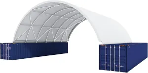 Outdoor Storage Solution with Container Canopy Shelter, 40'x40'x13', Durable PE Material, White