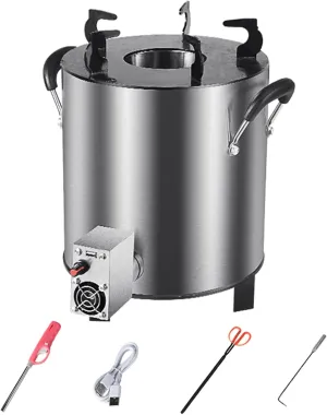 Outdoor Wood Stove Round, Stainless Steel Wood Burning Camping Stove, Portable Tent Stove Multifunctional with Blower, for Winter Heating, Cooking, Picnic