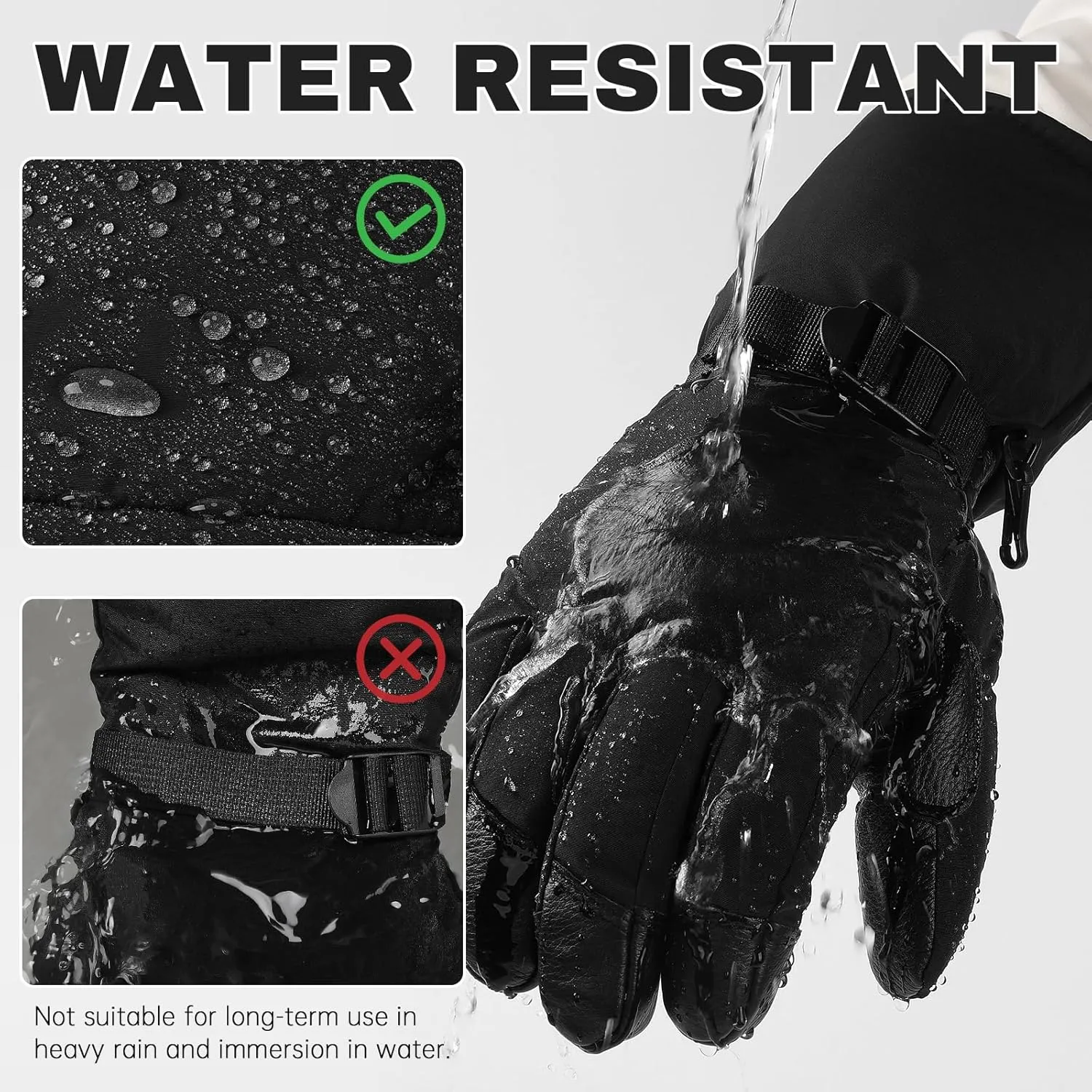 OZERO Winter Gloves Snow Mittens Thermal for Shoveling Snowboarding Snowmobiling Skiing for Men Women