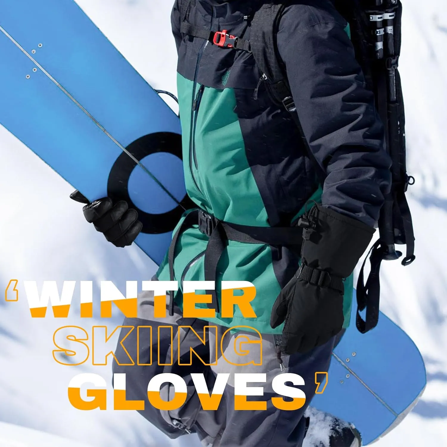 OZERO Winter Gloves Snow Mittens Thermal for Shoveling Snowboarding Snowmobiling Skiing for Men Women