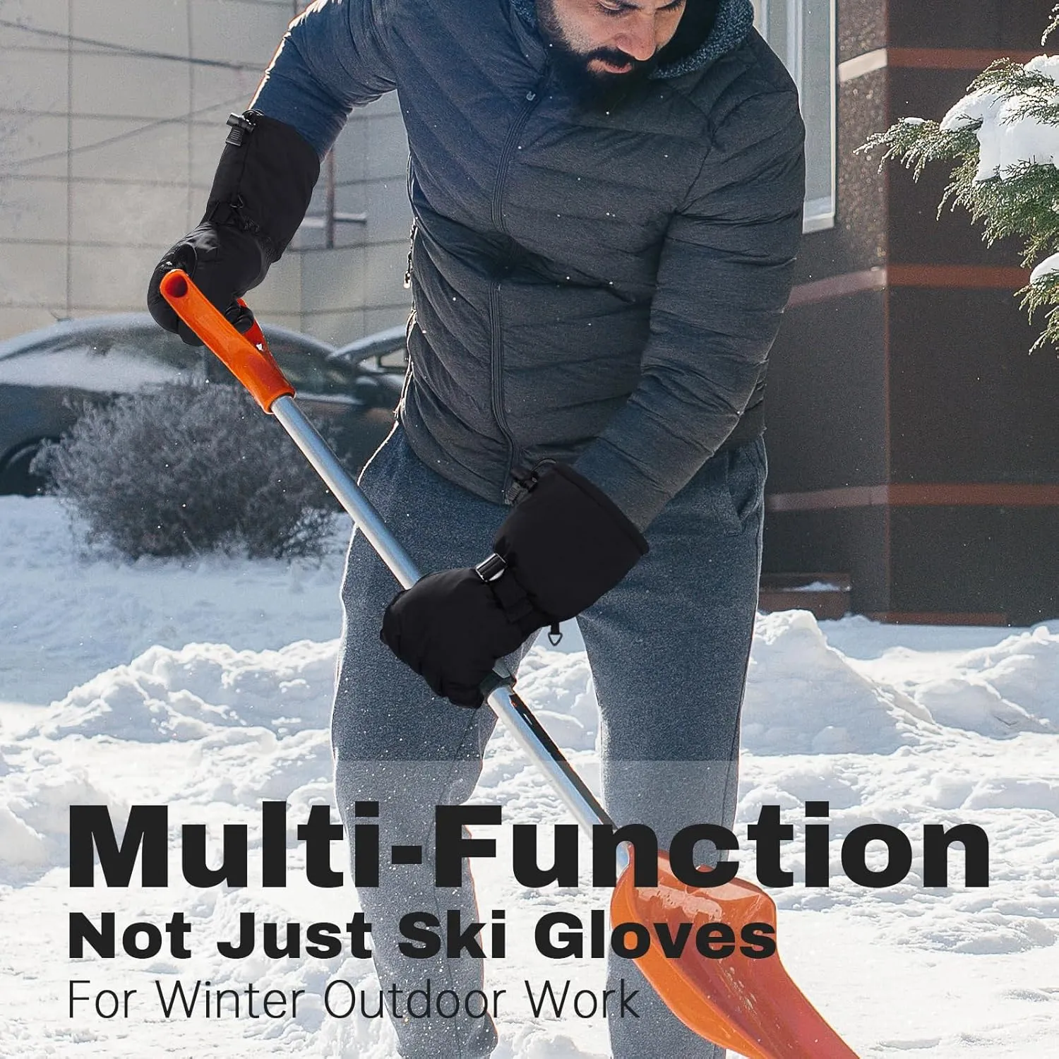 OZERO Winter Gloves Snow Mittens Thermal for Shoveling Snowboarding Snowmobiling Skiing for Men Women