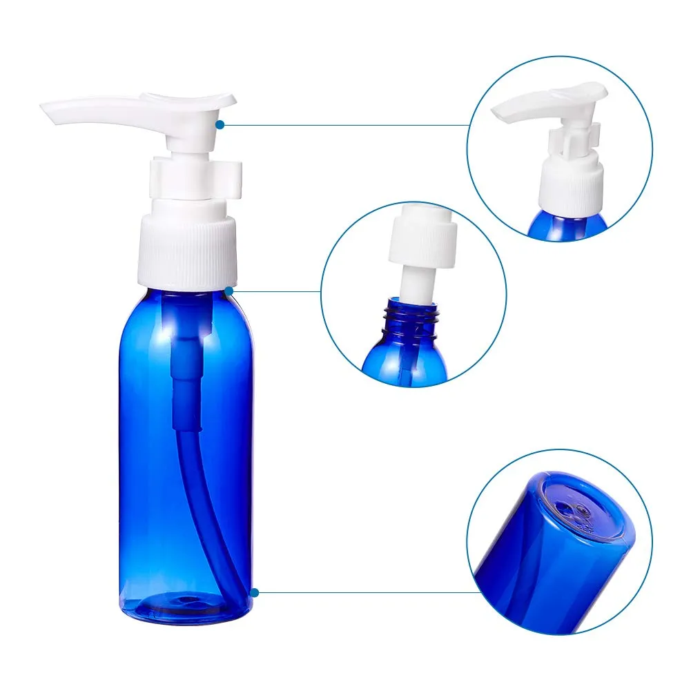 Pandahall 36Pcs Empty Pump Bottles 50ml/1.69oz Refillable Plastic Bottles Foaming Soap Dispensers for Liquid Soap Lotion Cleaning Beauty Care (Blue)