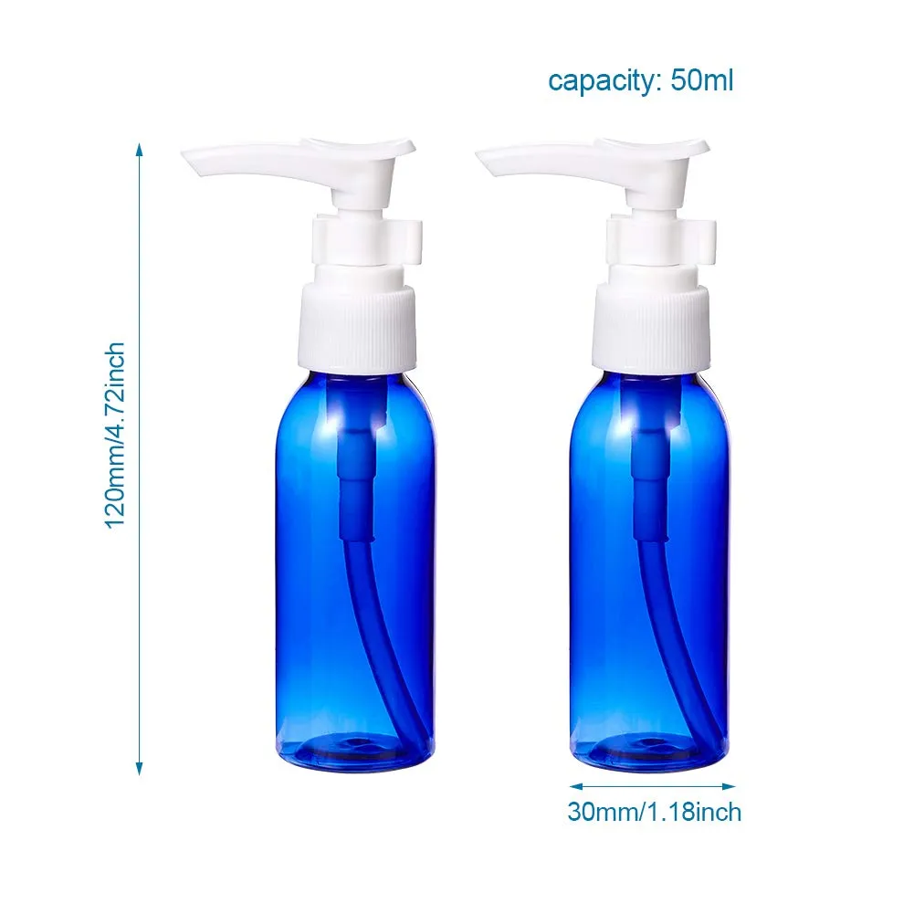 Pandahall 36Pcs Empty Pump Bottles 50ml/1.69oz Refillable Plastic Bottles Foaming Soap Dispensers for Liquid Soap Lotion Cleaning Beauty Care (Blue)