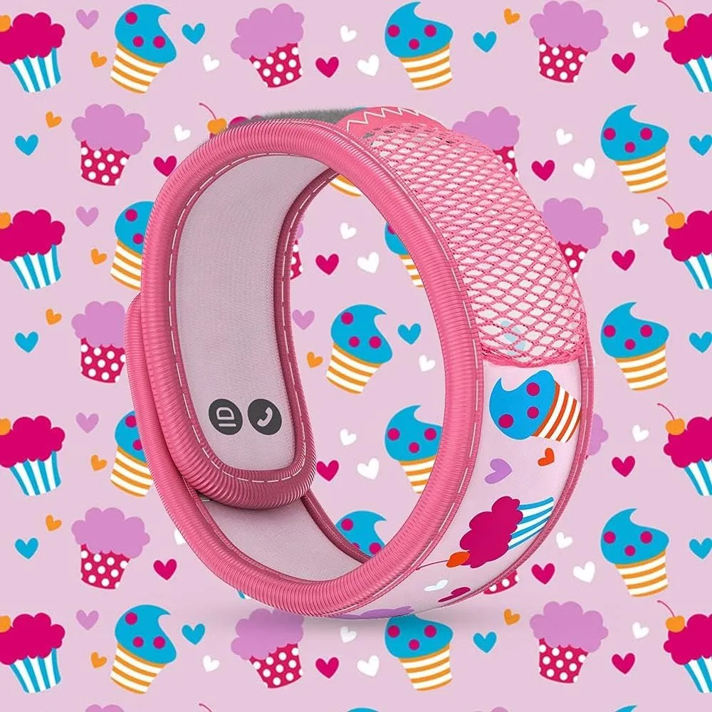 PARA'KITO Bug & Mosquito Bracelets for Kids | Mosquito Spray Alternative | Waterproof, Outdoor Insect Wristband w/Natural Essential Oils | Hiking, Trekking & Camping Accessories (Cupcake)