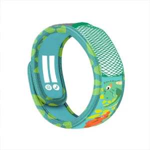 PARA'KITO Bug & Mosquito Bracelets for Kids | Mosquito Spray Alternative | Waterproof, Outdoor Insect Wristband w/Natural Essential Oils | Hiking, Trekking & Camping Accessories (Green Dinosaur)