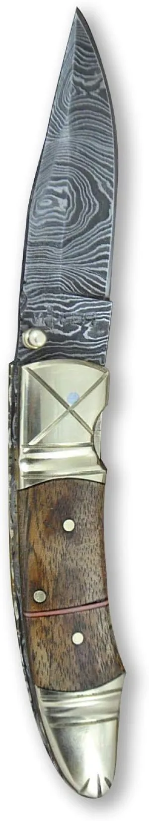 Perkin - Custom Handmade Damascus Folding Knife - Beautiful Pocket Knife