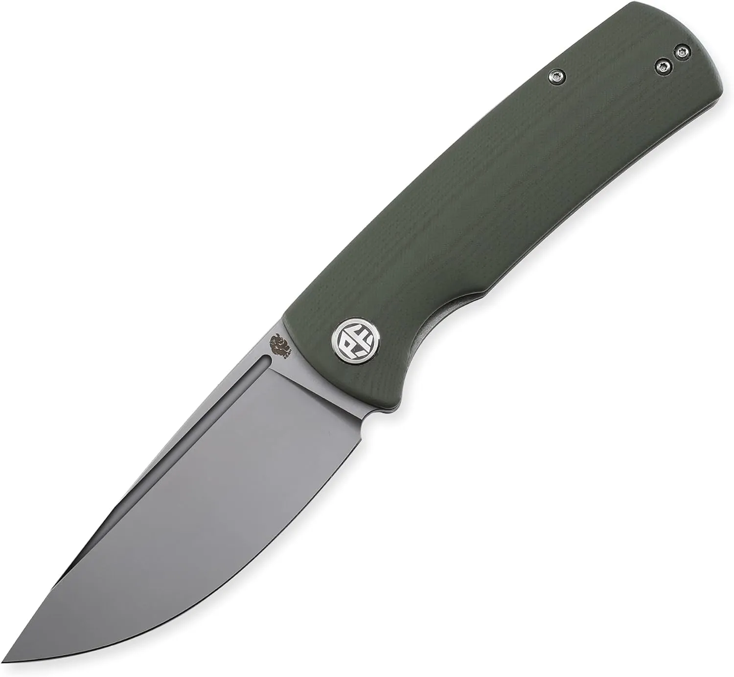 Petrified fish PFP01 k110 steel folding knife G10 handle Front flipper outdoor Camping survival hunting EDC tool knives (Green)