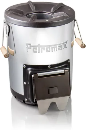 Petromax Rocket Compact Outdoor Stove with Cast Iron Cooking Surface, Self-Sufficient Camping Stove to Cook Over Fire