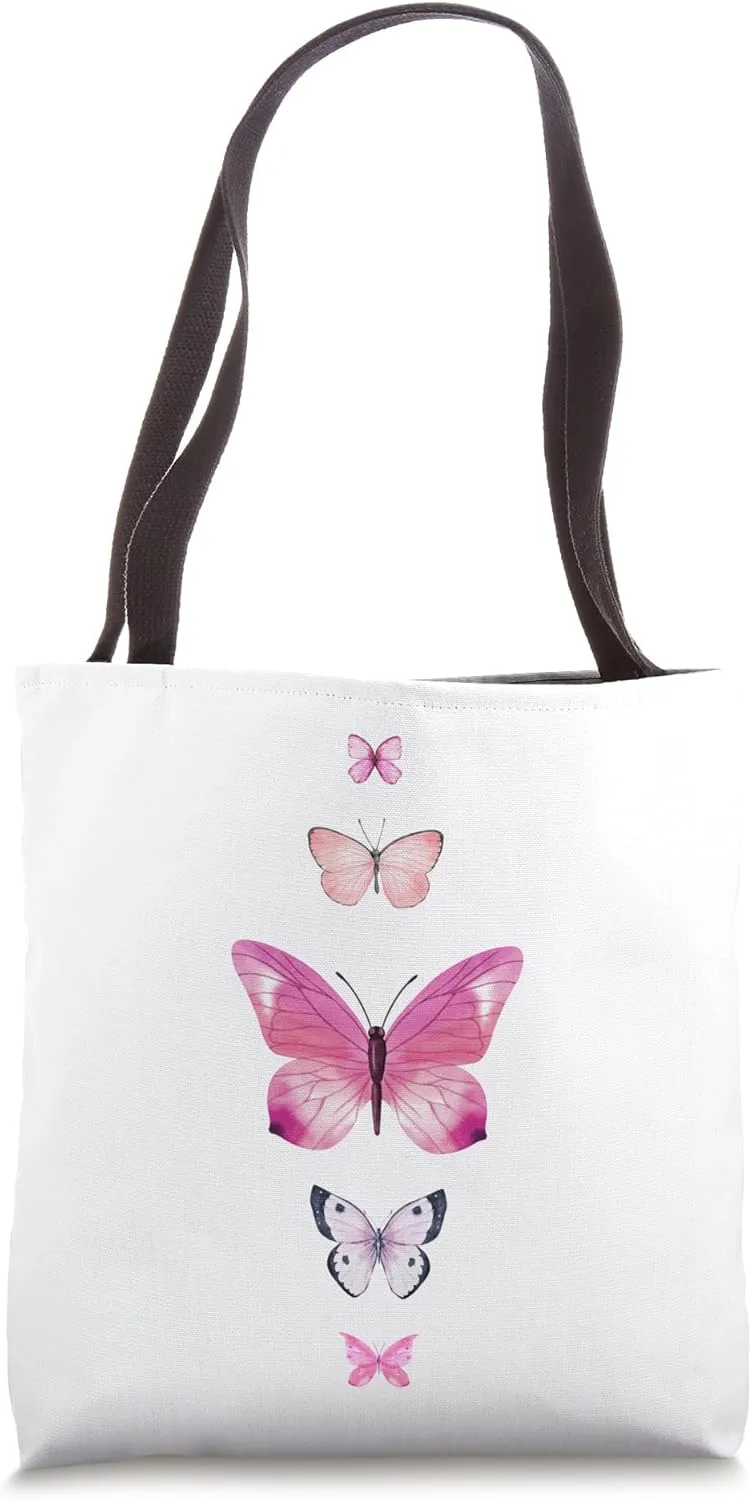 Pink Butterfly Specimen Collection Design by Gilded Lillie Tote Bag