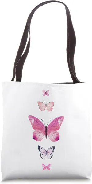 Pink Butterfly Specimen Collection Design by Gilded Lillie Tote Bag