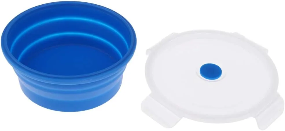 pistro Collapsible Silicone Food Storage Container, Foldable Camping Kitchen Bento Box for Hiking Backpacking Office Picnic BBQ, Reusable