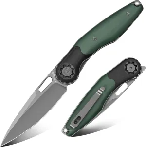 Pocket Knife 3.5" Folding Knife Premium 14C28N Blade, Bicolour G10 Handle Design with Pocket Clip for Men Women, Small EDC Knife for Camping, Hunting, Hiking, Survival and Outdoor Activities, ROOK Series