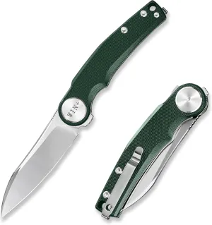Pocket Knife, Folding Knife with Clip, Tactical Knives with Ball Bearing and Liner Lock, D2 Small EDC Knife for Camping Survival Hunting 3618 (Green-G10)