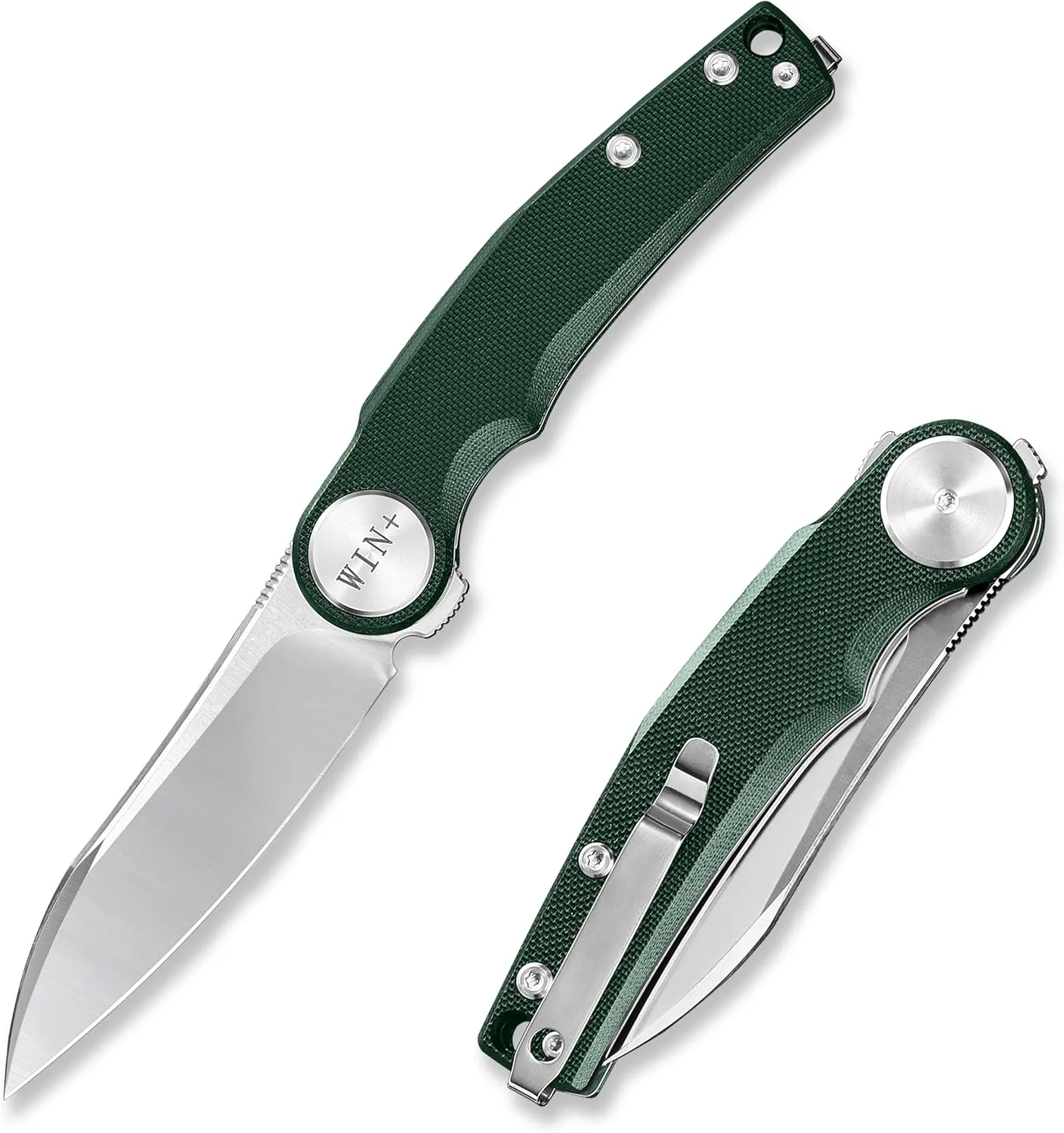 Pocket Knife, Folding Knife with Clip, Tactical Knives with Ball Bearing and Liner Lock, D2 Small EDC Knife for Camping Survival Hunting 3618 (Green-G10)