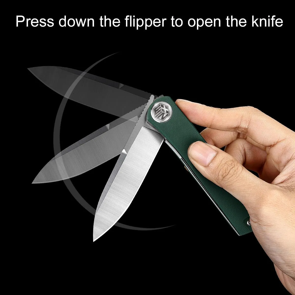Pocket Knife, Folding Knife with Clip, Tactical Knives with Liner Lock and G10 Handle, D2 Small EDC Knife for Men and Women Camping Survival W3896 (Green)