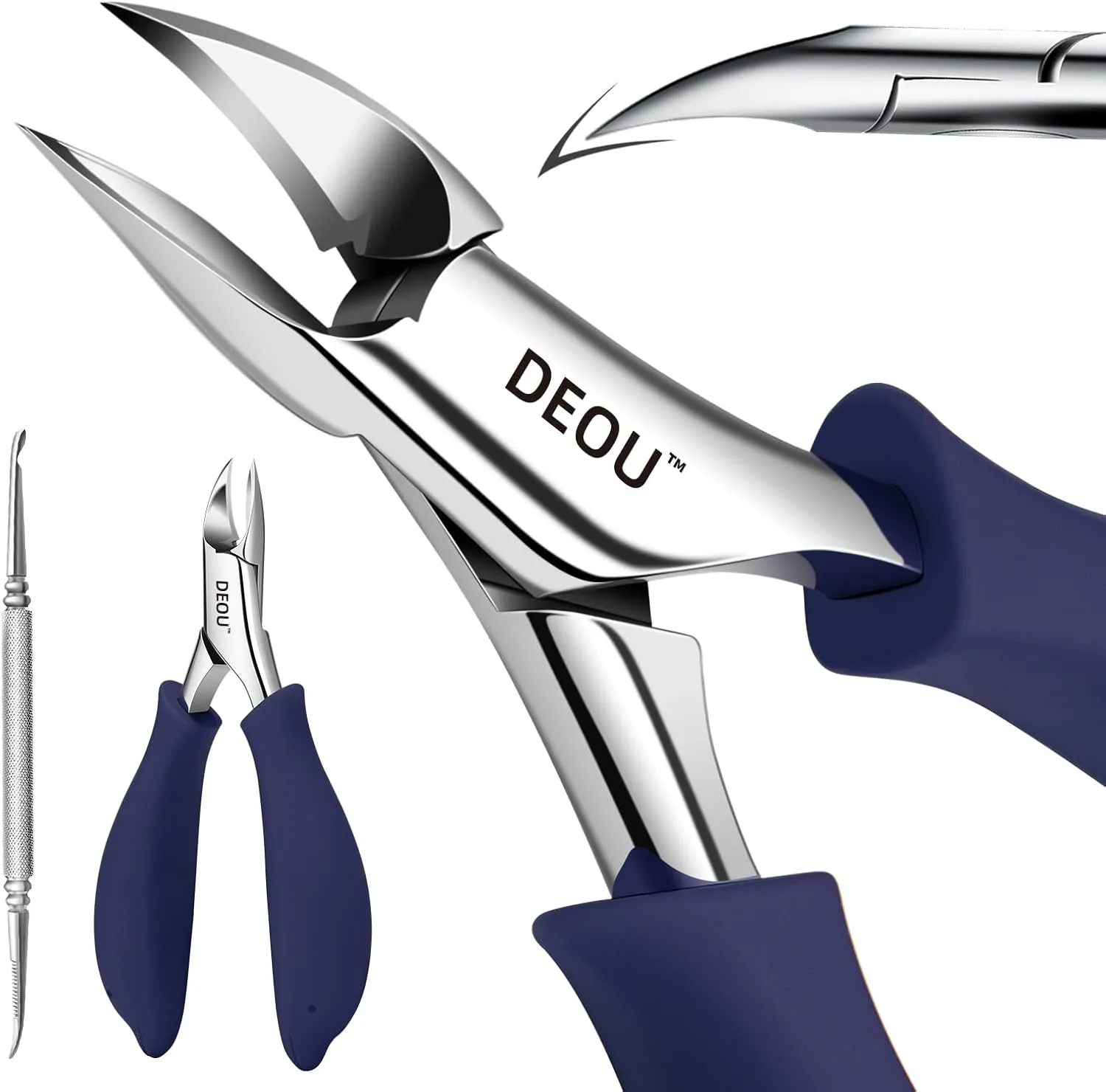 Podiatrist Toenail Clippers Ingrown Toenail Tools for Thick Nails and Inlaid Nails,Manicure and Pedicure Clippers,Heavy Duty Nail Clippers, Pedicure Tools (Dark Blue Nail Remover)