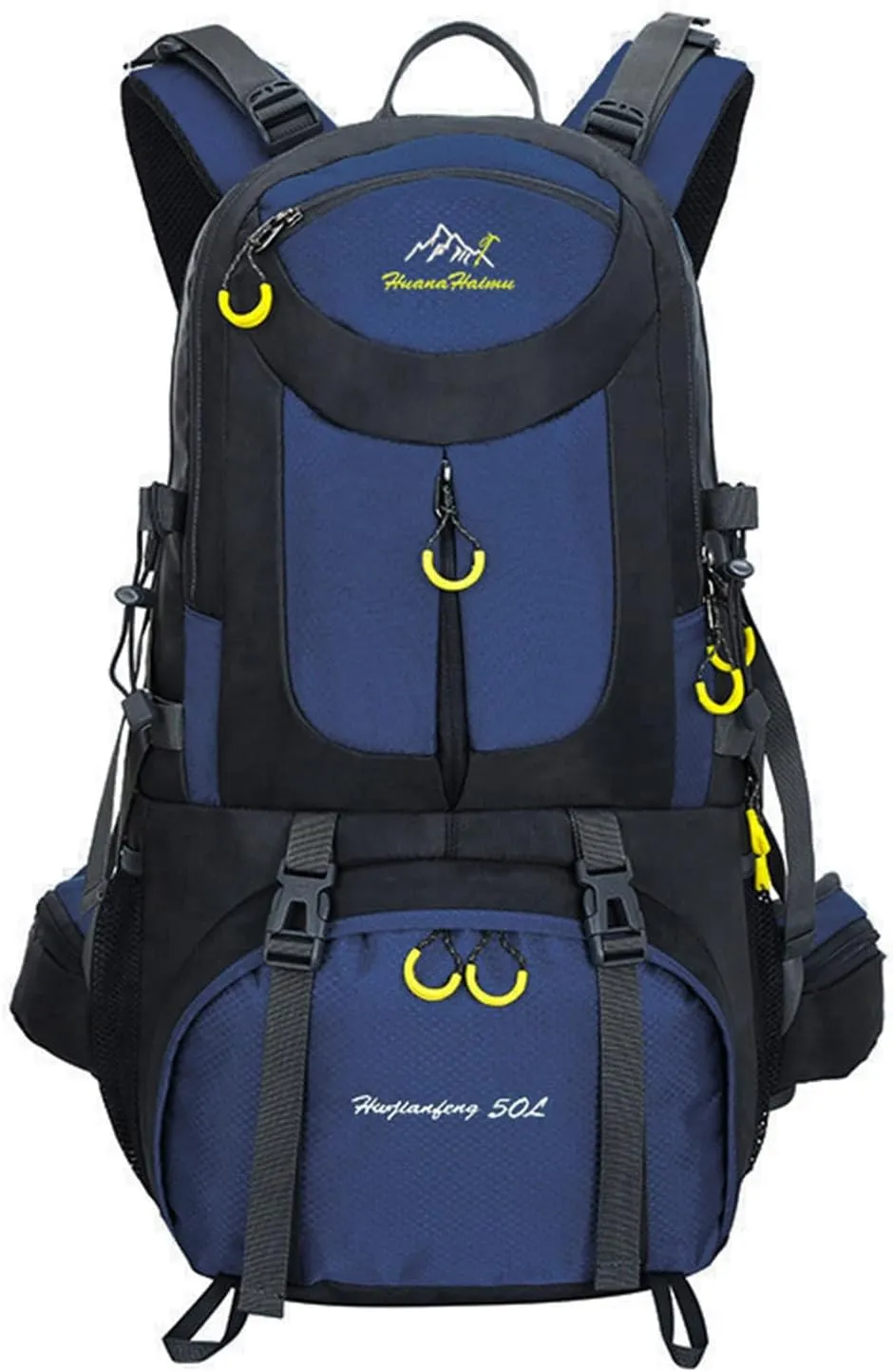 PORRASSO 50L Hiking Backpack Trekking Rucksack Waterproof Daypack Durable Backpack for Women Men Camping Cycling Climbing Outdoor Sports Dark Blue