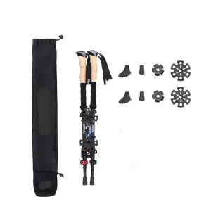 Portable & Compact Trekking Poles with Carbon Fiber Shafts