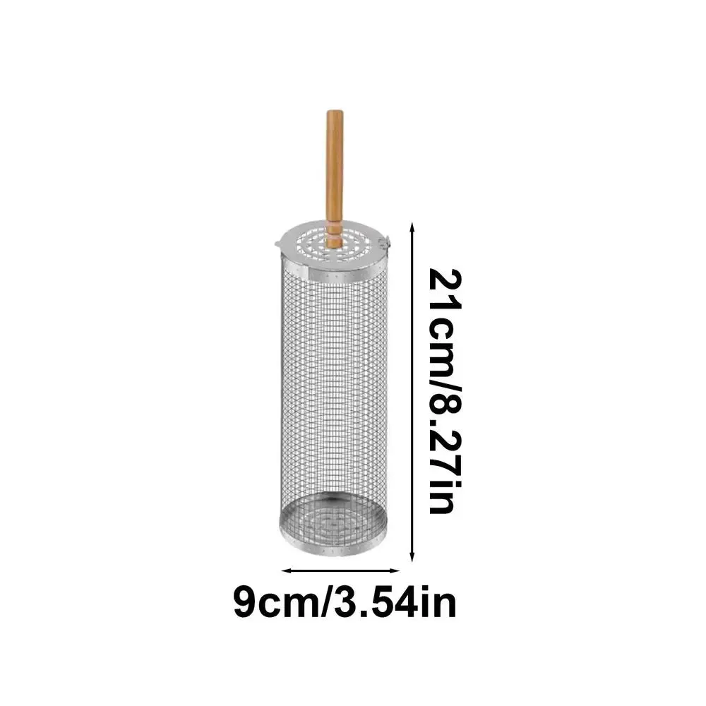 Portable BBQ Basket Stainless Steel Rolling Grilling Basket Wire Mesh Cylinder Grill Basket Round Outdoor Camping Barbecue Rack