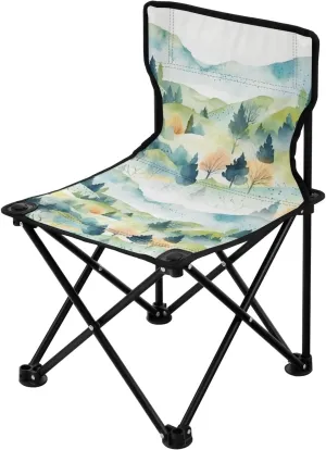 Portable Camping Folding Chairs Foldable Chair Small Moutain Painting Watercolor Lightweight Backpacking Outdoor Outside Fishing