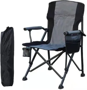 Portable Camping Metal Chair Stool Folding Outdoor Large Beach Chairs with Cup Holder Carry Bag for Outside (Color : C, Size : As Shown) (B As Shown)